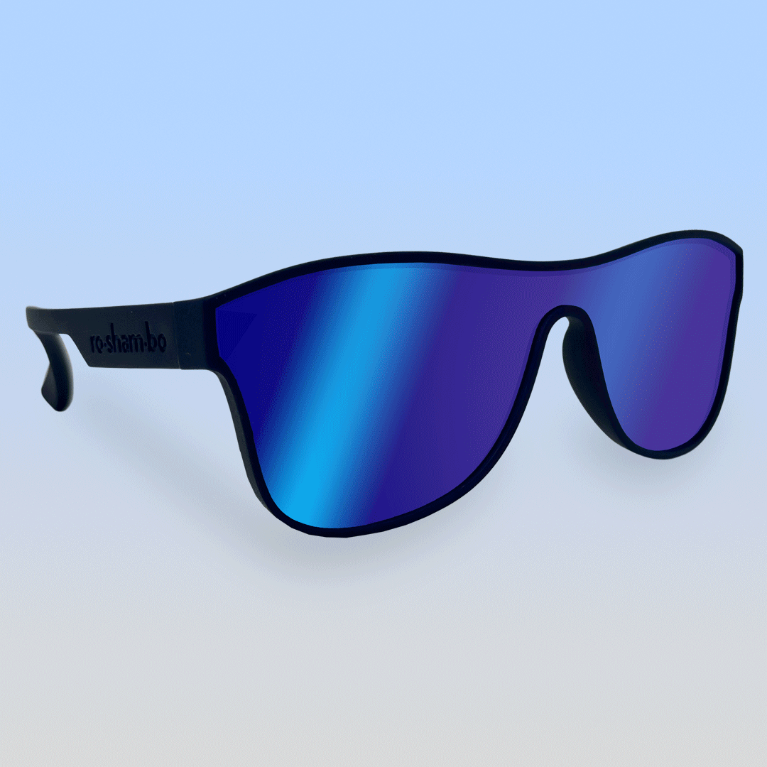 Navy Blue Single Shield Sunglasses Teen Sunglasses