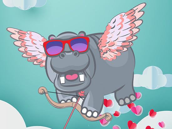 Coloriages pour la Saint-Valentin : Cupidon Potamus 