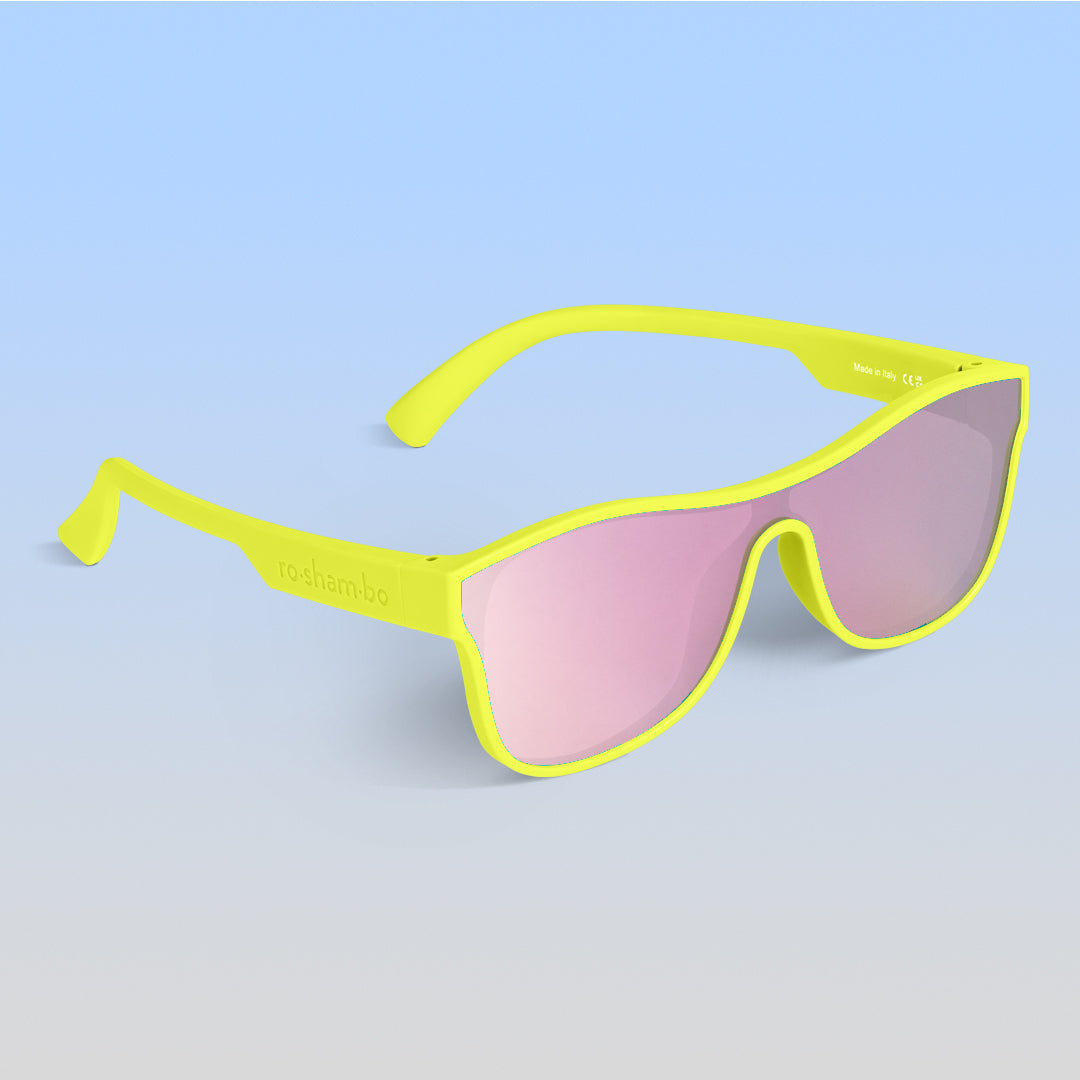 Fluorescent Yellow Single Shield Sunglasses | Giant Size