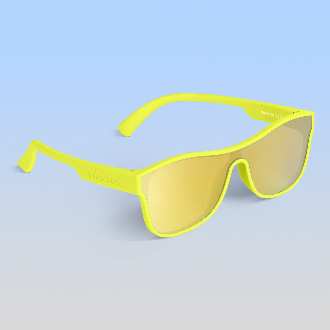Fluorescent Yellow Single Shield Sunglasses | Giant Size