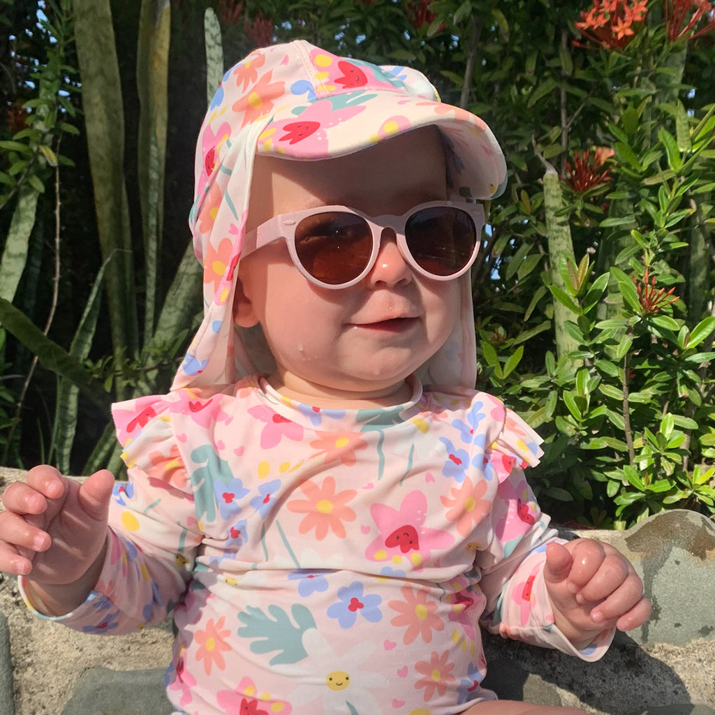 Toddler Sunglasses in Neutral Blush Pink Round Sunglasses