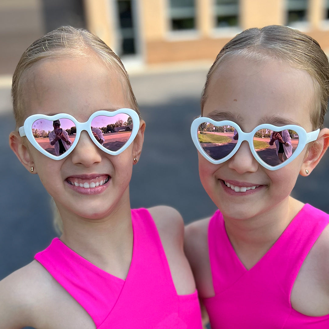 Juego de lentes de repuesto en forma de corazón | Oro rosa espejado.