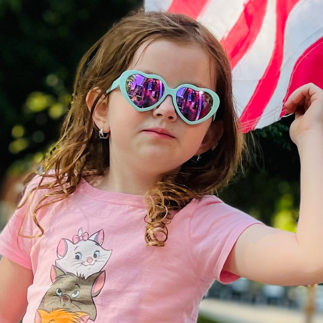 Mirrored Purple Polarized Lenses for Sunglasses | Heart Shaped