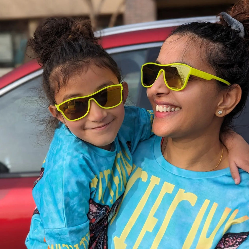 Fluorescent Yellow Single Shield Sunglasses Kids Sunglasses