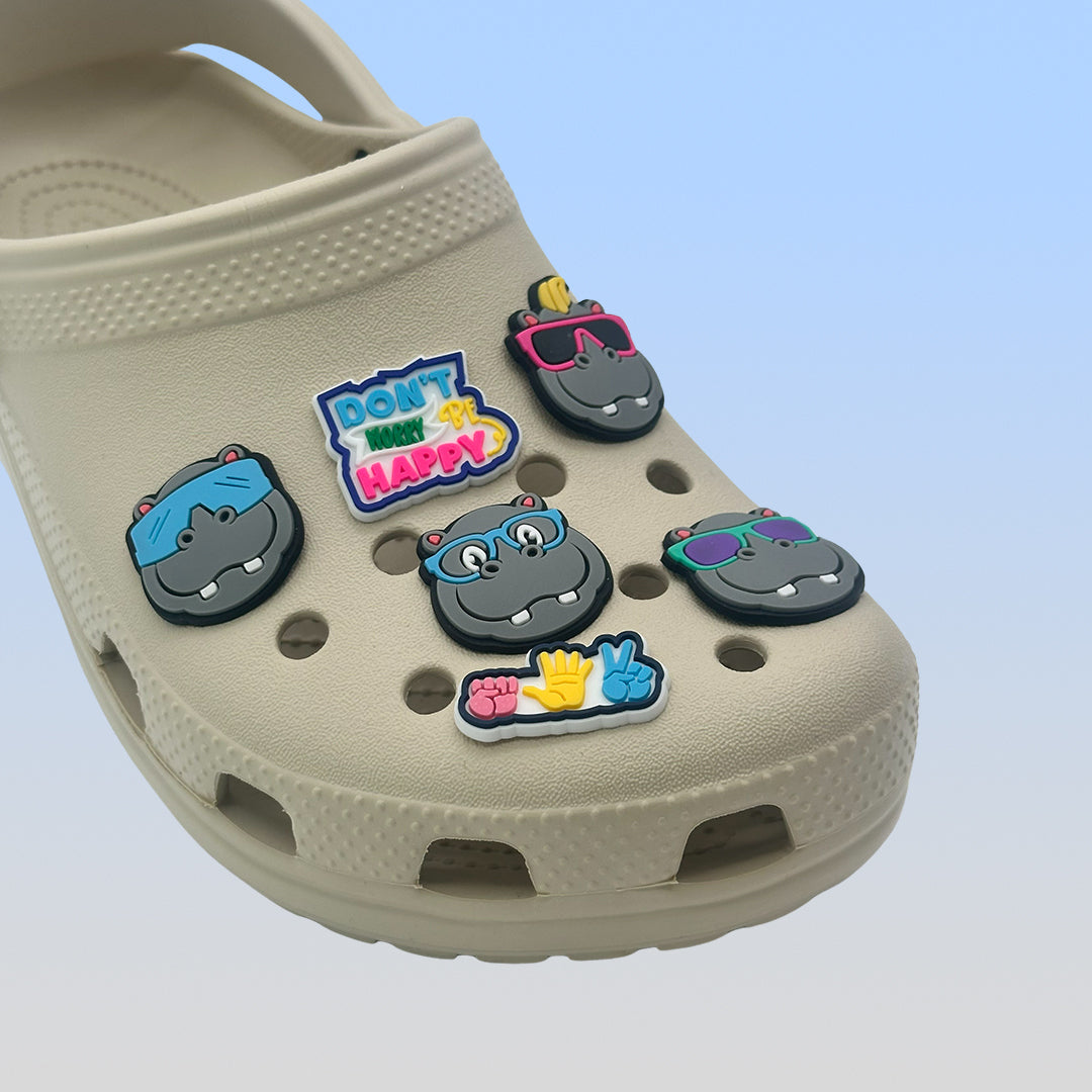 Amuletos de zapatos Happy Potamus