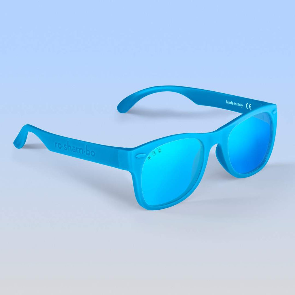 Bright blue sunglasses store
