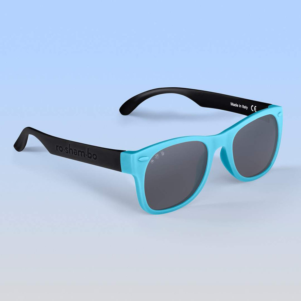 ro•sham•bo Eyewear Thundercat Shades | Junior, Polarized Grey Lens / Black & Teal Combo Frame