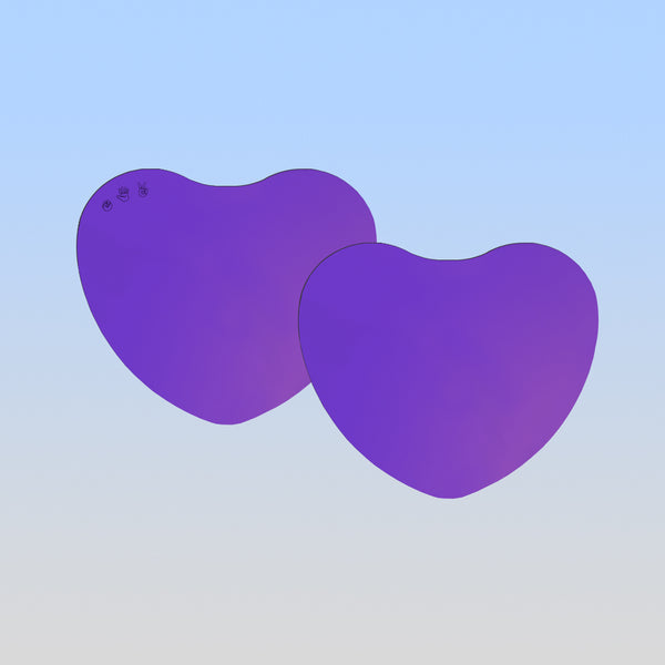 Juego de lentes de repuesto en forma de corazón | Púrpura espejado