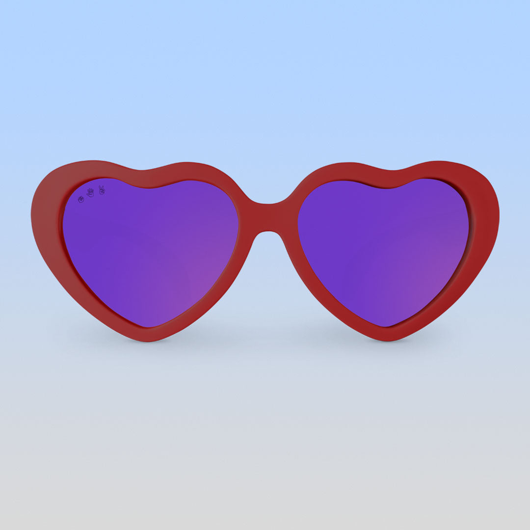 evenflo chase lx tonal hearts Buffy Hearts: Adorable Baby Heart Sunglasses for Trendy Kids Polarized Mirrored (Purple) Lens / Cranberry Red Frame