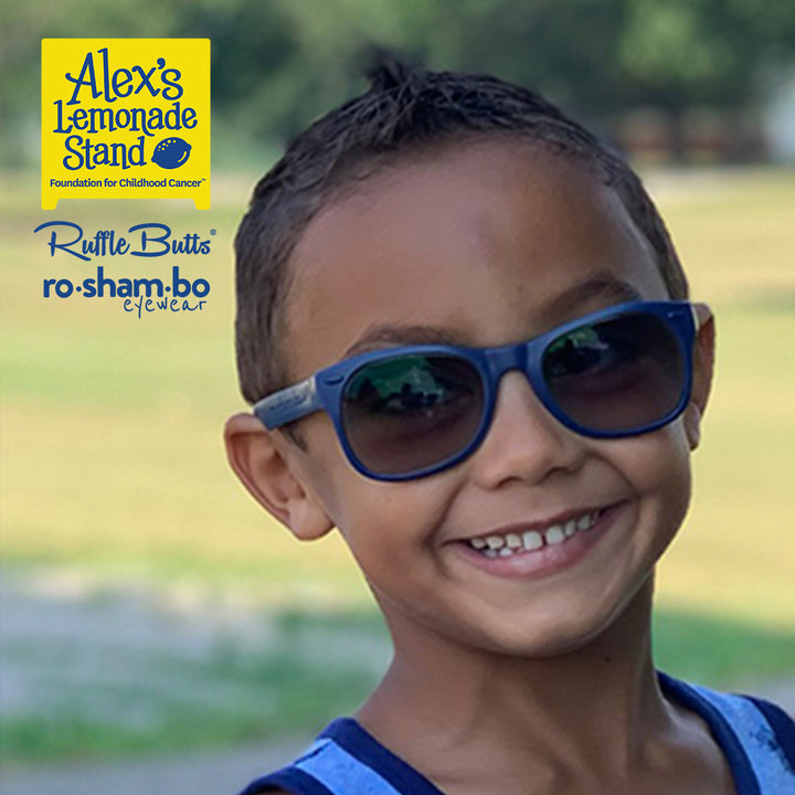 RuggedButts Jawsome Maillot de bain et protection contre les éruptions cutanées pour tout-petits avec lunettes de soleil Roshambo Bleu marine