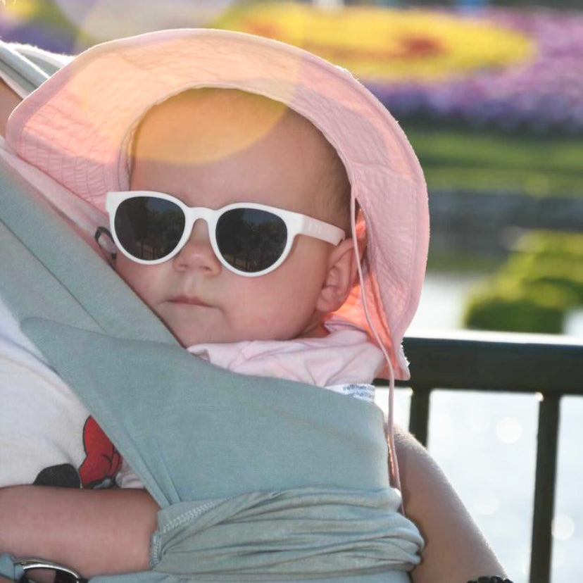 newborn goggles Polarized Mirrored (Blue) Lens / White Frame